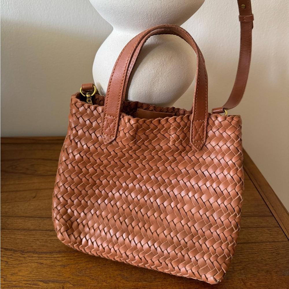 Madewell Small Transport Crossbody in Woven Leather